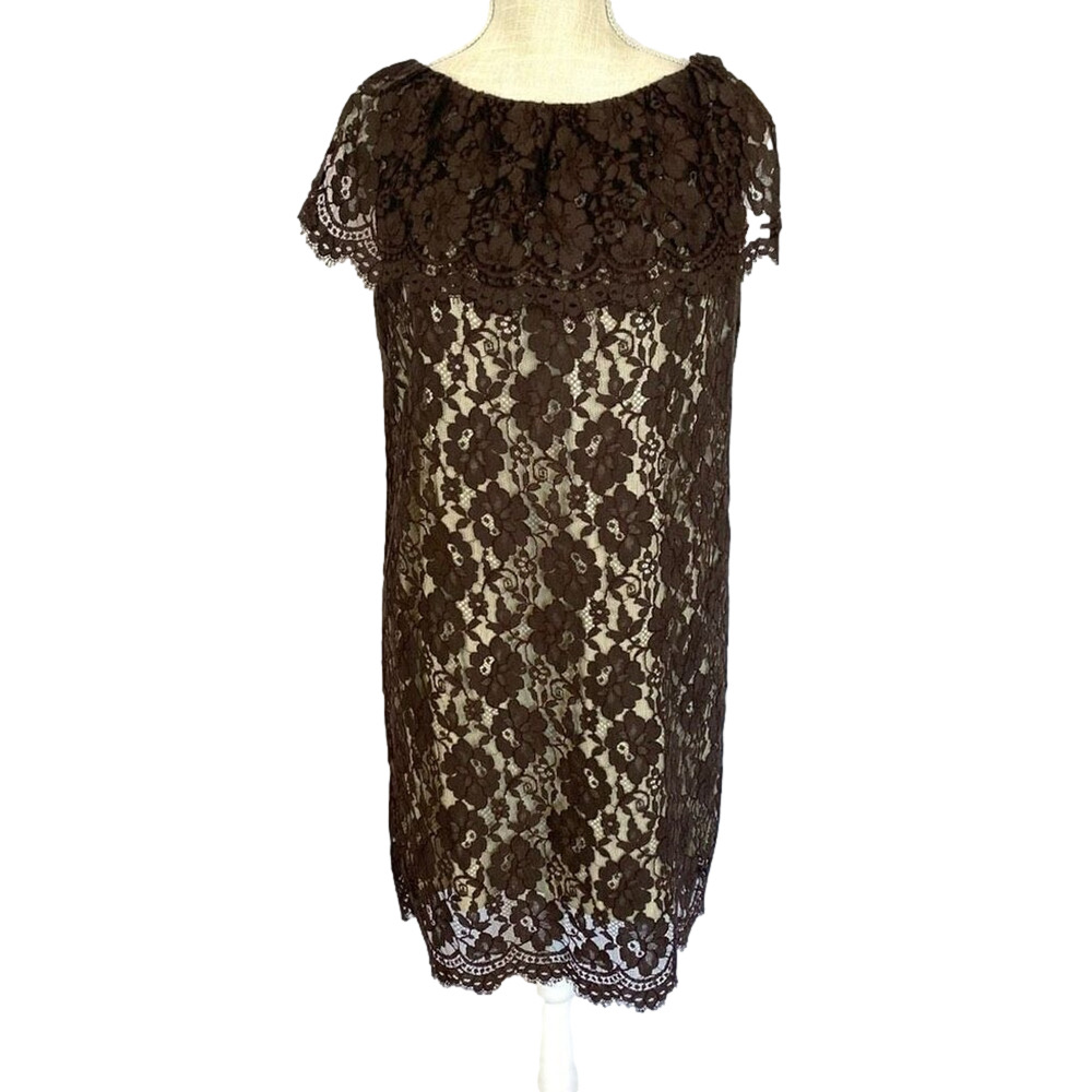 Vintage 60s Adrien n Emilie Lace Mini Dress Mod Lacey Loose Women’s S